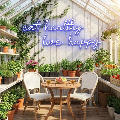 Eat Healthy, Live Happy Led Neon Sign Light