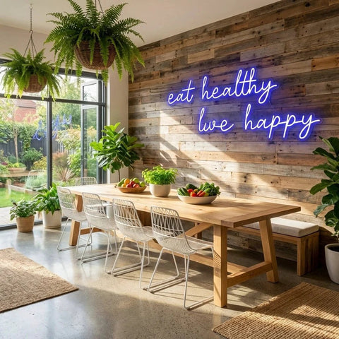 Eat Healthy, Live Happy Led Neon Sign Light