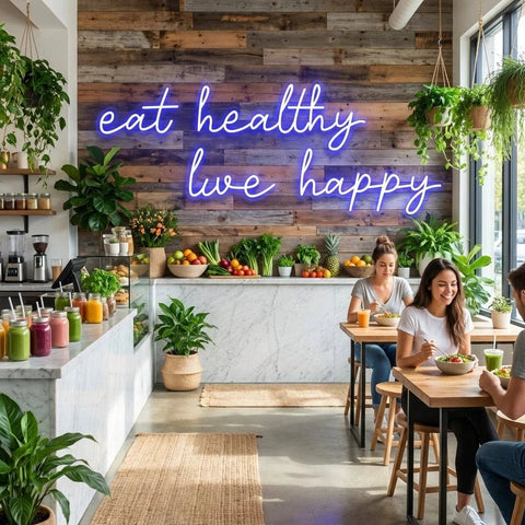 Eat Healthy, Live Happy Led Neon Sign Light