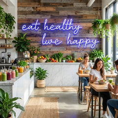 Eat Healthy, Live Happy Led Neon Sign Light
