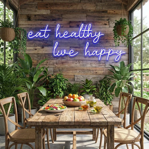 Eat Healthy, Live Happy Led Neon Sign Light