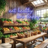 Eat Healthy, Live Happy Led Neon Sign Light