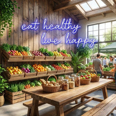 Eat Healthy, Live Happy Led Neon Sign Light