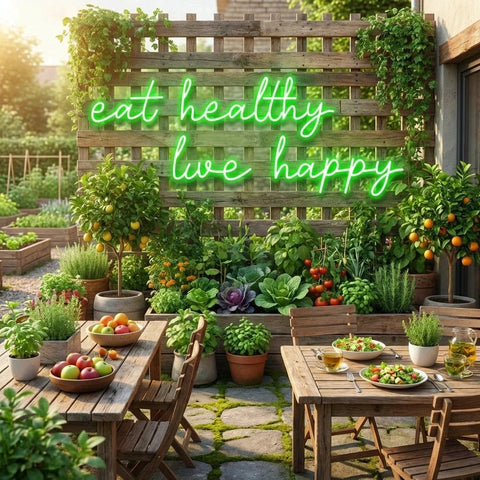 Eat Healthy, Live Happy Led Neon Sign Light