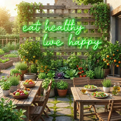 Eat Healthy, Live Happy Led Neon Sign Light