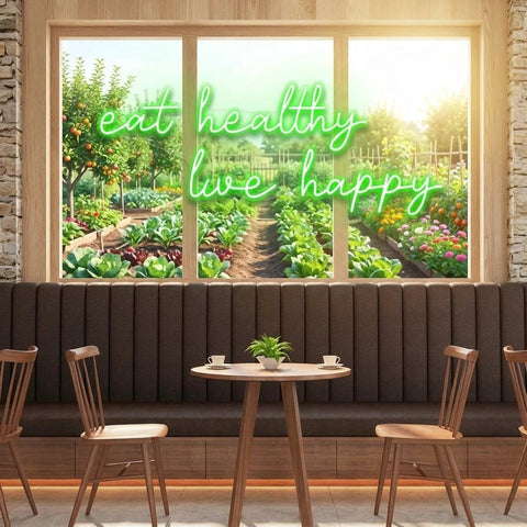 Eat Healthy, Live Happy Led Neon Sign Light