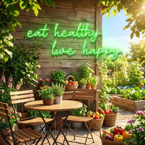 Eat Healthy, Live Happy Led Neon Sign Light