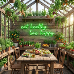 Eat Healthy, Live Happy Led Neon Sign Light