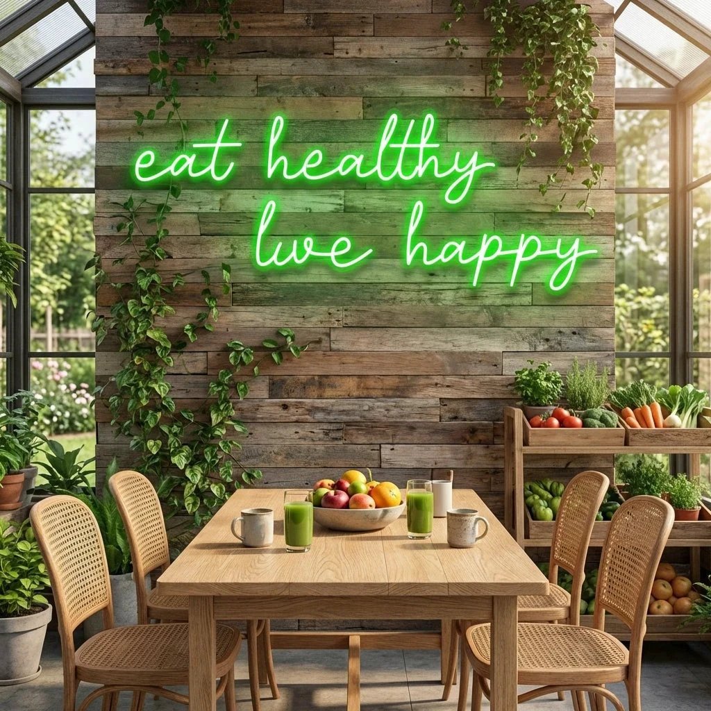 Eat Healthy, Live Happy Led Neon Sign Light