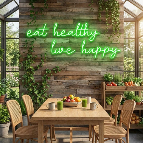Eat Healthy, Live Happy Led Neon Sign Light