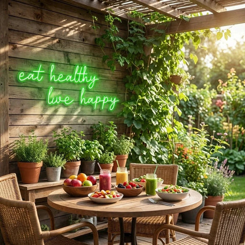 Eat Healthy, Live Happy Led Neon Sign Light