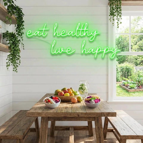 Eat Healthy, Live Happy Led Neon Sign Light