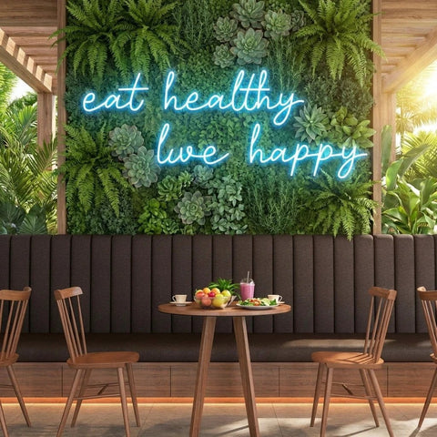 Eat Healthy, Live Happy Led Neon Sign Light