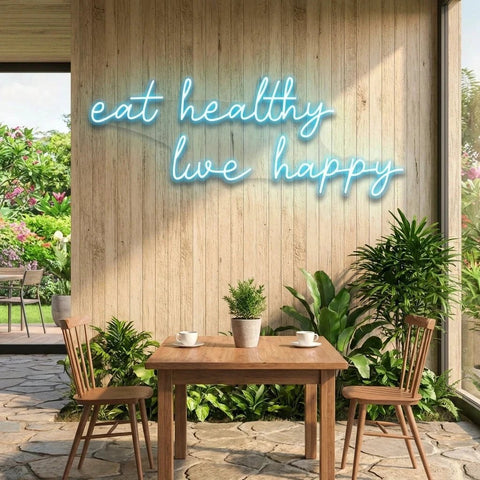Eat Healthy, Live Happy Led Neon Sign Light