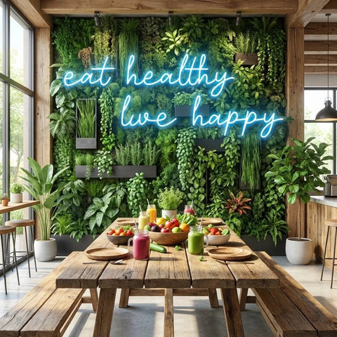 Eat Healthy, Live Happy Led Neon Sign Light