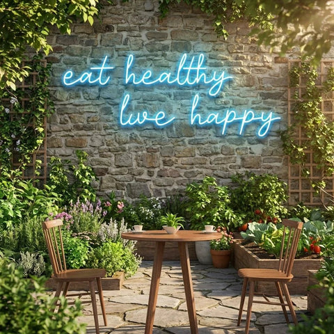 Eat Healthy, Live Happy Led Neon Sign Light