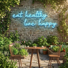 Eat Healthy, Live Happy Led Neon Sign Light