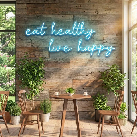 Eat Healthy, Live Happy Led Neon Sign Light