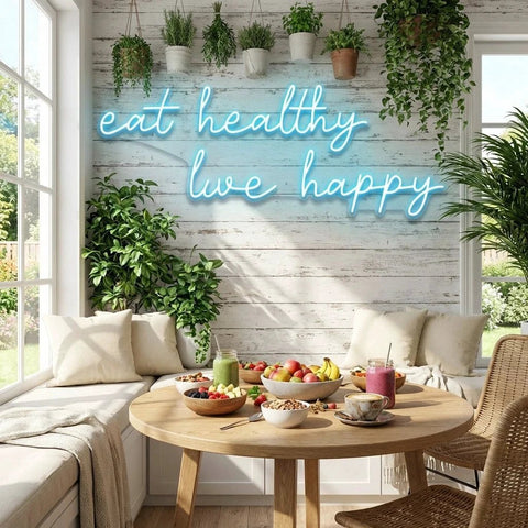 Eat Healthy, Live Happy Led Neon Sign Light