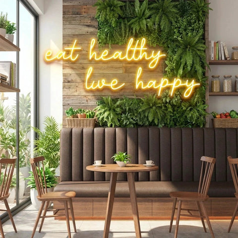 Eat Healthy, Live Happy Led Neon Sign Light