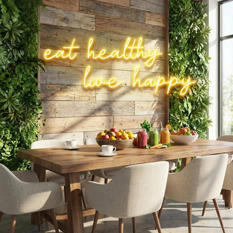Eat Healthy, Live Happy Led Neon Sign Light
