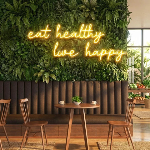 Eat Healthy, Live Happy Led Neon Sign Light