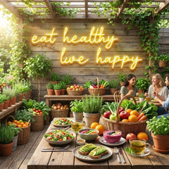 Eat Healthy, Live Happy Led Neon Sign Light