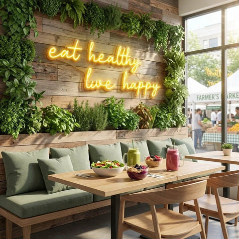 Eat Healthy, Live Happy Led Neon Sign Light