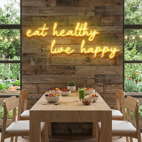 Eat Healthy, Live Happy Led Neon Sign Light