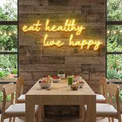 Eat Healthy, Live Happy Led Neon Sign Light