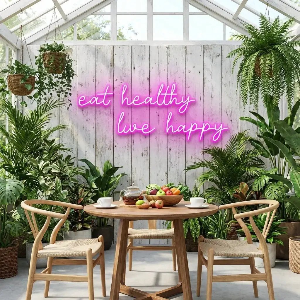 Eat Healthy, Live Happy Led Neon Sign Light