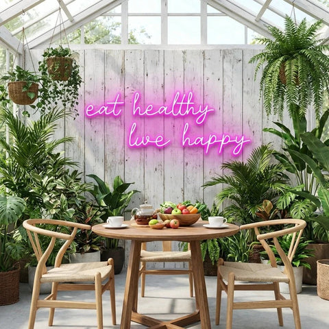Eat Healthy, Live Happy Led Neon Sign Light