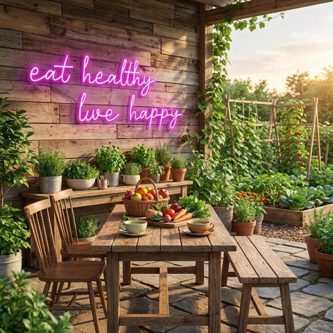 Eat Healthy, Live Happy Led Neon Sign Light