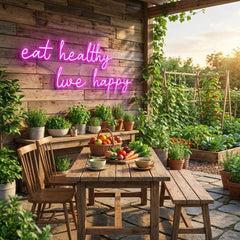 Eat Healthy, Live Happy Led Neon Sign Light