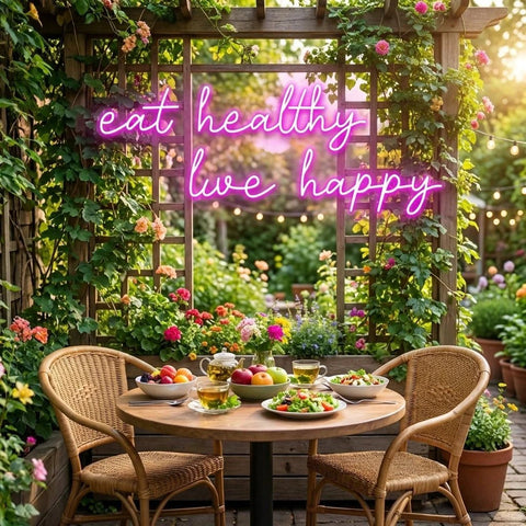 Eat Healthy, Live Happy Led Neon Sign Light