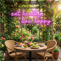 Eat Healthy, Live Happy Led Neon Sign Light
