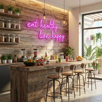 Eat Healthy, Live Happy Led Neon Sign Light