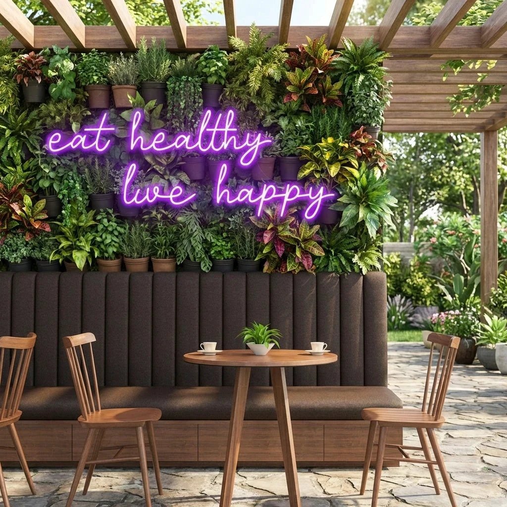 Eat Healthy, Live Happy Led Neon Sign Light