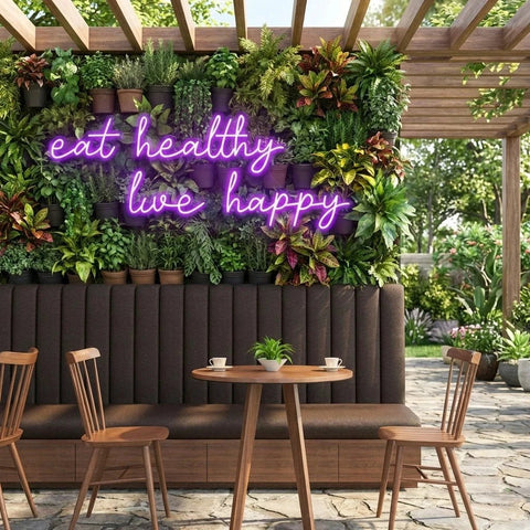Eat Healthy, Live Happy Led Neon Sign Light