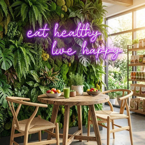 Eat Healthy, Live Happy Led Neon Sign Light