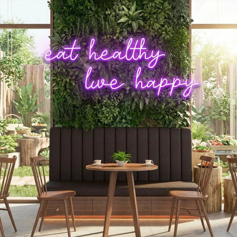 Eat Healthy, Live Happy Led Neon Sign Light