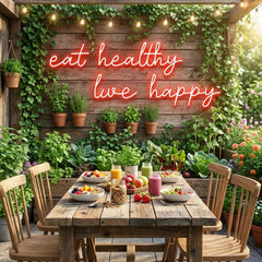 Eat Healthy, Live Happy Led Neon Sign Light
