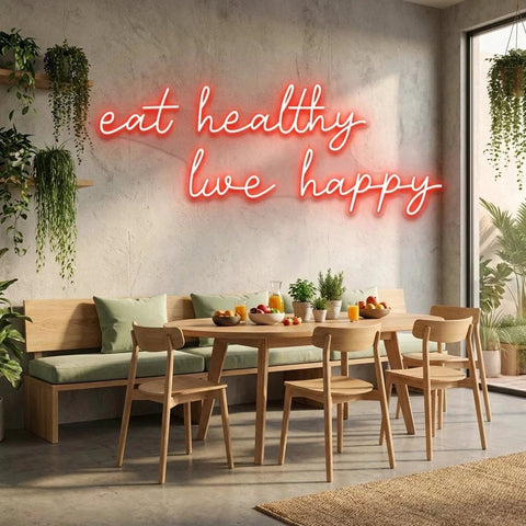 Eat Healthy, Live Happy Led Neon Sign Light