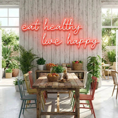 Eat Healthy, Live Happy Led Neon Sign Light