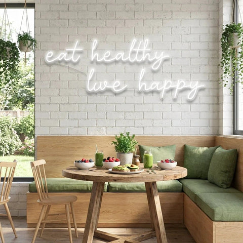 Eat Healthy, Live Happy Led Neon Sign Light
