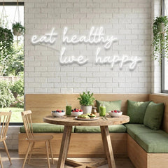 Eat Healthy, Live Happy Led Neon Sign Light