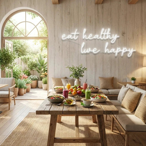 Eat Healthy, Live Happy Led Neon Sign Light