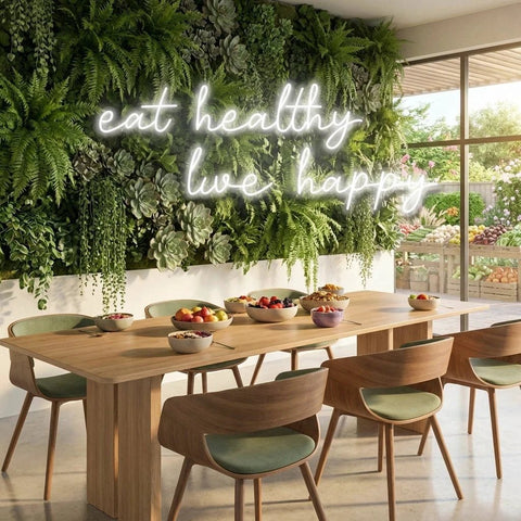 Eat Healthy, Live Happy Led Neon Sign Light