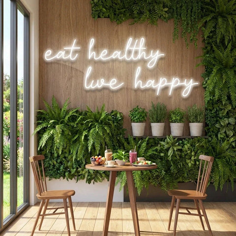 Eat Healthy, Live Happy Led Neon Sign Light