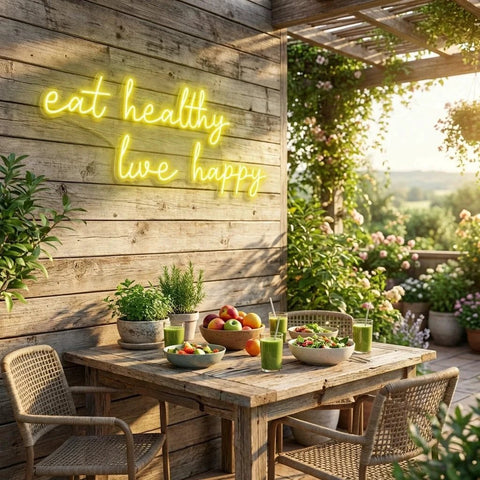 Eat Healthy, Live Happy Led Neon Sign Light